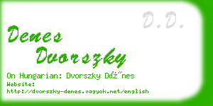 denes dvorszky business card